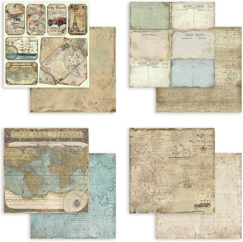 STAMPERIA INTERNATIONAL, KFT PAPER PAD 8X8 10PK AROUND THE, 20.3 x 20.3 (8" x 8"), Multicoloured...