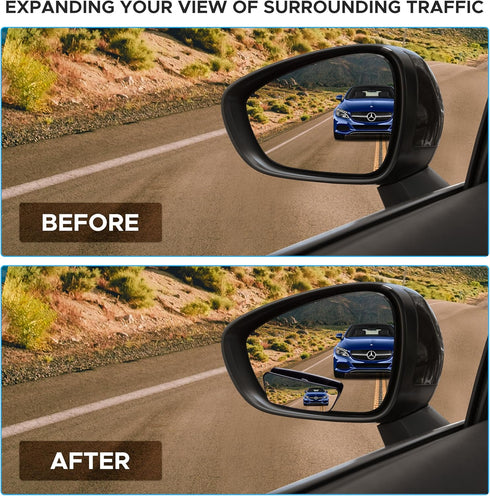 EcoNour Car Blind Spot Mirror, Car Side Mirror (2 Pack) - Convex Rear View Blind Spot Mirrors, 2" Rectangle HD Car Side Mirror Blindspot, Wide Ang...