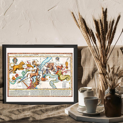 Posterizer 1 pcs-1668 celestial map Figura observat Cometica-Astrology & Zodiac Art-Gift for Steampunk and Astrology Lovers-décor for living room,...