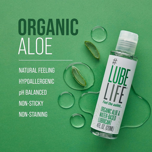 #LubeLife Organic Aloe & Water-Based Personal Lubricant, 4 Ounce Water-Based with Aloe Vera, Women and Couples, Hypoallergenic, Made with Natural ...