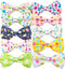 PET SHOW 10pcs Easter Day Small Dog Bow Ties for Medium Dogs Puppies Rabbit Cat Detachable Bowties with Elastic Bands Attach to Collar Pet Groomin...
