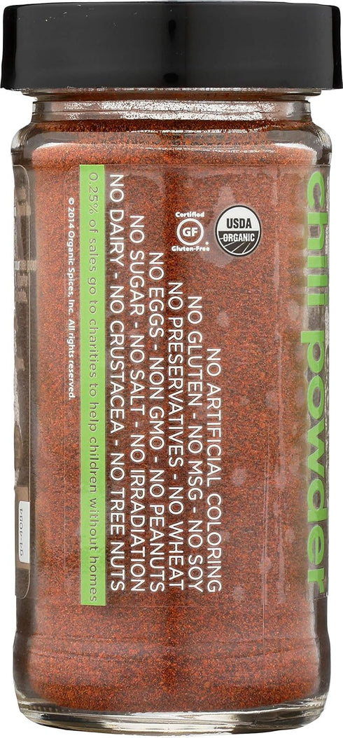 Spicely Organics Chili Powder 1.70 Ounce Jar Certified Gluten Free...