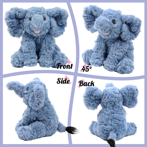 Hopearl Adorable Plush Calf Elephant Toy Floppy Elephish Ultra Soft Stuffed Animal for Boys Girls Kids Toddlers, Blue, 9''...