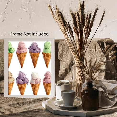 Posterizer 1 pcs-colorful pastel ice cream cones minimal poster 2-Kitchen & Bar Art-Gift for Men Women Teens- Art for Cafe, Restaurant, Coffee Bar...