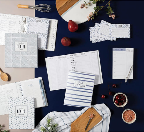 C.R Gibson Q12-24018 Double Sided Recipe Cards, 40pcs, 4'' W x 6'' L, True Blue...