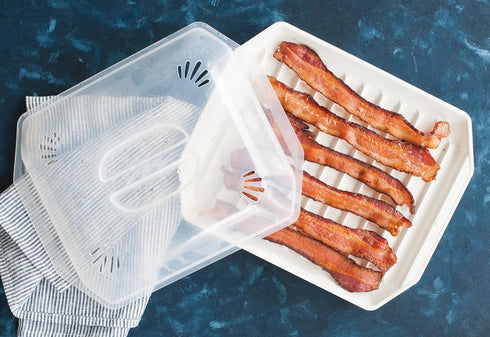 Nordic Ware Bacon Rack with Lid, 10.25x8x2 Inches...