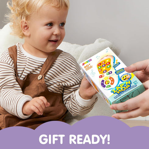 JOYIN Baby Toys 6-12 Months - TV Remote Control Toy with 40+ Music and Learning Phrases & Volume Control, Fun Toddler Learning Gifts for 1 2 3 Yea...