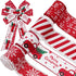 AnyDesign 24 Yards Christmas Wired Edge Ribbon Red White Xmas Snowflake Truck Fabric Craft Ribbon for Wreath Bow Making Gift Wrapping, 4 Roll...