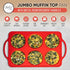 Silicone Muffin Top Pans for Baking - 4 Inch Jumbo Size Egg Baking Pan - Silicone Whoopie Pie Baking Pans - RED...