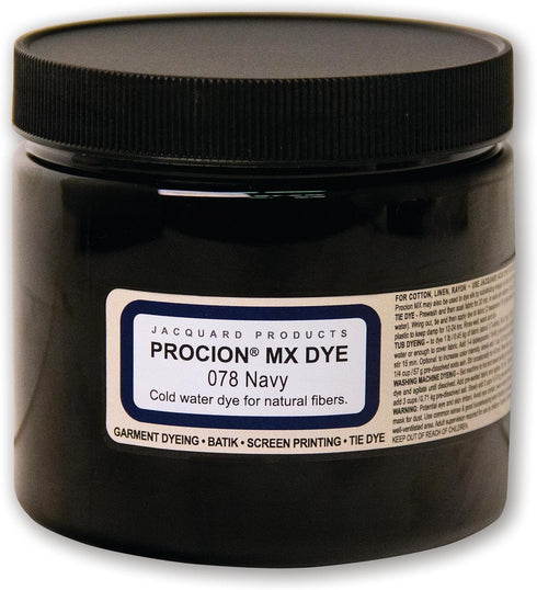 Jacquard Procion MX Tie Dye Powder Navy Blue, 8 Ounce Jar for Fabric and Clothing | Permanent and Washfast...