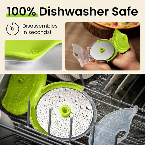 Kitchy Pizza Cutter Wheel with Protective Blade Cover, Ergonomic Pizza Slicer (Green)...