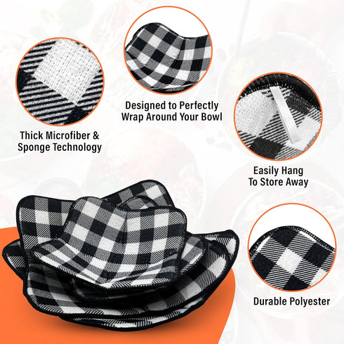 4 Pieces Microwave Bowl or Pot Holders Microwave bowl holder set to keep food warm Heat Resistant Potholder Protector Large Hot Pads Microwave Pla...