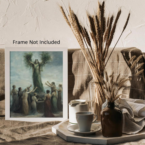 Posterizer 1 pcs-dark mystical scene-anthropomorphic being-for witch occult lovers 3-Gothic Art-Fantasy & Fiction Art-Living Room Bedroom Decor- u...