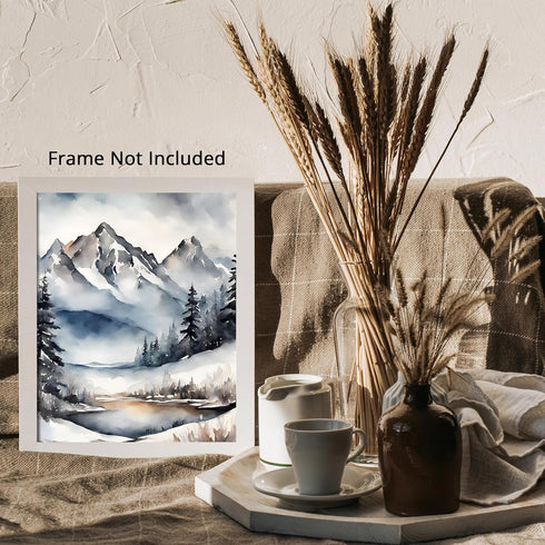 Posterizer 1 pcs-beautiful snowy scenary in winter -4-Landscape & Nature Art-GIft for Men Women Teens-Dining Room Decor- unframed wall art...