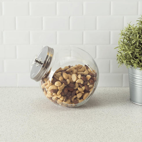 Home Basics (Medium) Glass Cookie Candy Jar Container with Fresh Sealed Lid – Kitchen Home Décor Storage...