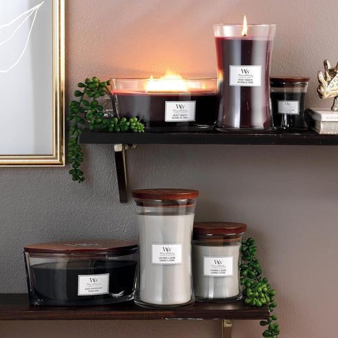 WoodWick Medium Hourglass Scented Candle with Crackling Wick | Lavender & Cedar | Up to 60 Hours Burn Time...
