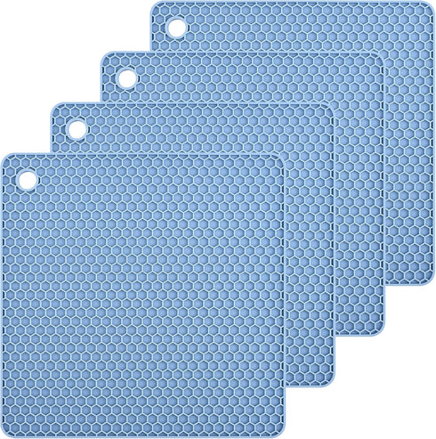 Smithcraft Silicone Trivets Mats Silicone Pot Mat for Countertop Trivet Pads Heat Resistant Table Placemats 4 Pack,Size:7.5x7.5 Inch, Shape:Square...