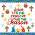 BeYumi 96Pcs Jesus is The Reason for The Season Cutouts Bulletin Board Decoration Set Christmas Nativity Christian Faith Religious Sunday School C...