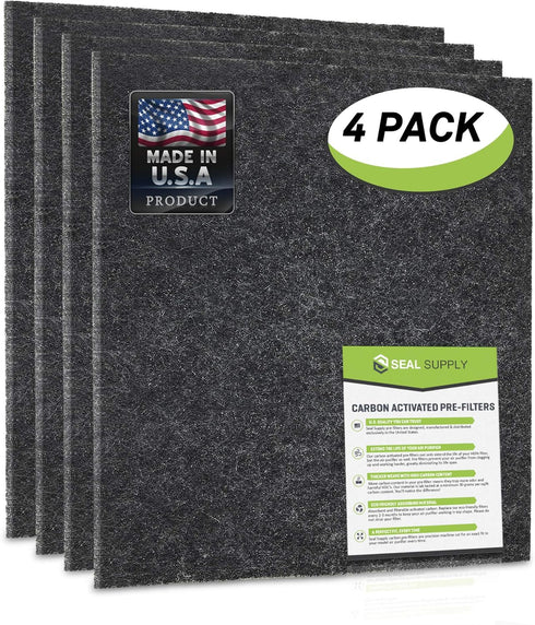 4 Pack of Idylis D Carbon Activated Pre Filters Machine Precut Compatible with Idylis Purifier Models AC-2118 & AC2123...
