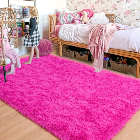 ISEAU Fluffy Rug Carpets Soft Shaggy Area Rugs Indoor Floor Mats for Kids Room Fuzzy Carpet Comfy Cute Nursery Mat Bedside Rug for Boys Girls Bedr...