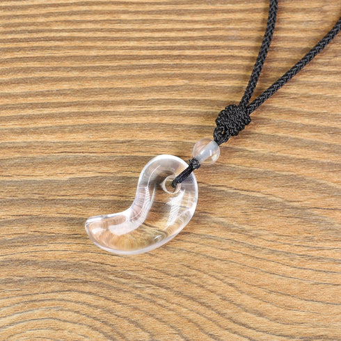 Natural Crystals Clear Quartz Chakra Stones Magatama Pendant Necklace...