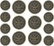 Bezelry Two-Headed Eagle Metal Shank Double Blazer Button Set. 6 Pcs of 25mm, 8 Pcs of 18mm (Antique Brass)...