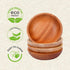 Mini Wooden Bowl Set of 4 (3.54" Diameter x 0.78" Height) for Condiments, Dip Sauce, Ketchup, Small Wood Bowl for Jam, little Prep, Olive (Round)...