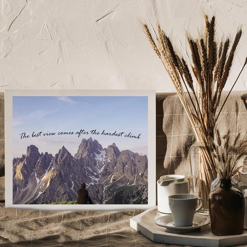 Posterizer 1 pcs-The best view comes after the hardest climb-Motivational & Inspirational Art-Quotes and Poems-Decor for Home & Office- UNFRAMED W...