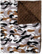 Top Tots Baby Blanket - Black and Grey Camo with Minky Dot, 38.5 x 29 Inch Brown...