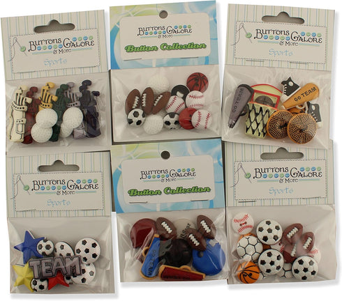 Buttons Galore Sports Button Theme Packs-Set of 6...