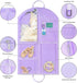 Waterproof Hanging Garment Bag 40 inch Clothes Bag with Gusset, 5 Pockets & Side Zip for Dance Costumes, Sports, Skating, Theatre, Beauty Pageants...