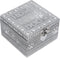 Cottage Garden Home Dog Pawprint Silver Tone Metal Jewelry Keepsake Box...