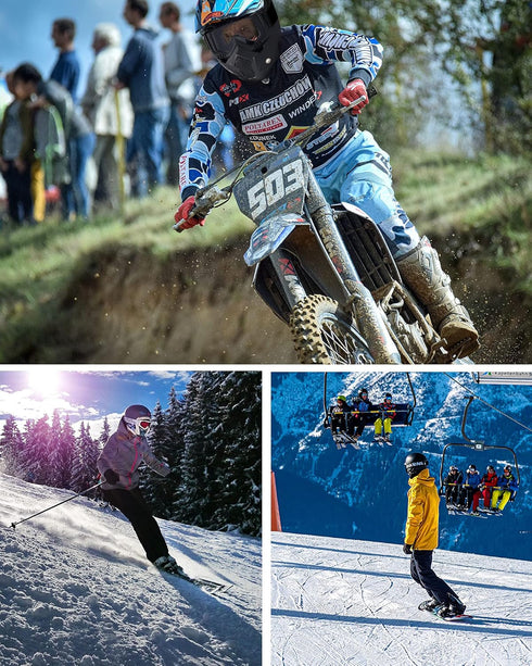 Frienda 2 Pieces Motorcycle Goggles Helmet Riding Goggles Glasses With Face Cover(Gray, Transparent)...