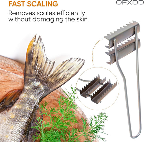 Fish Skin Scraper - Stainless Steel Fish Cleaning Tool- Fish Skin Remover - Clean Scaler Brush - Fish Cleaner...