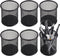 QYH Mesh Pen Cup Metal Pencil Holder for Desk 6 Packs Black Pen Organizer Office 3.54x3.93 Inch...