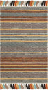 SAFAVIEH Montauk Collection Accent Rug - 2'6" x 4', Turquoise & Brown, Handmade Boho Stripe Fringe Cotton, Ideal for High Traffic Areas in Entrywa...