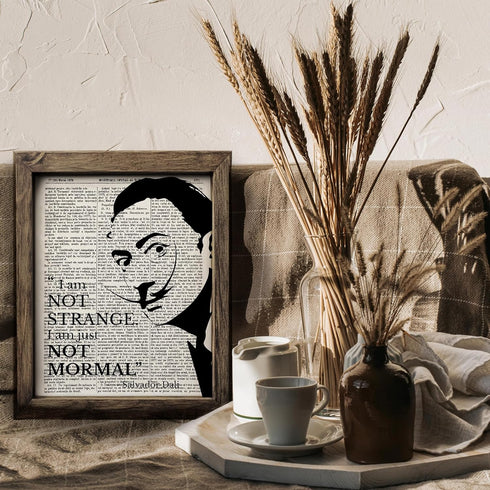 Posterizer 1 pcs-I Am Just Not Normal-Salvador Dali quote-Quotes and Poems-Famous Figures Art Collection-Gift for Art Lovers-Decor for Home & Offi...