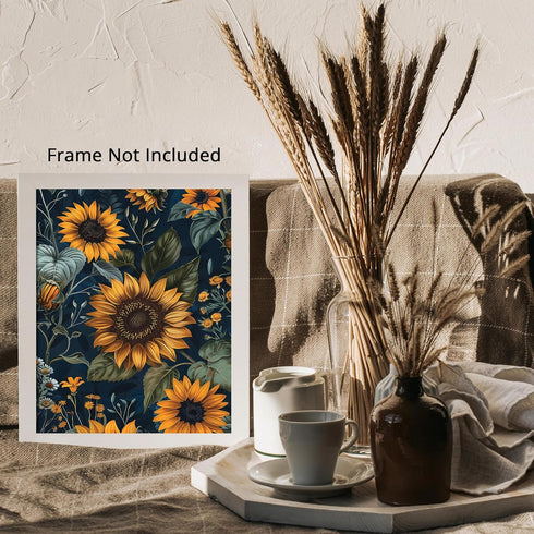 Posterizer 1 pcs-bright yellow wild flowers in the nature-Floral & Botanical Art-Abstract & Modern Art-Decor for Home & Office- UNFRAMED Wall Art...