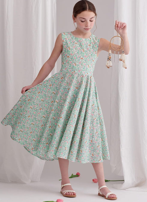 Simplicity Easy Children's and Girls' Party Dresses Sewing Pattern Packet, Design Code S9799, Sizes 7-8-10-12-14, Multicolor...