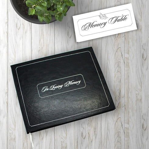 Funeral Memorial Book | Celebration of Life Guest Book | Bonus - White Memory Table Sign Included...