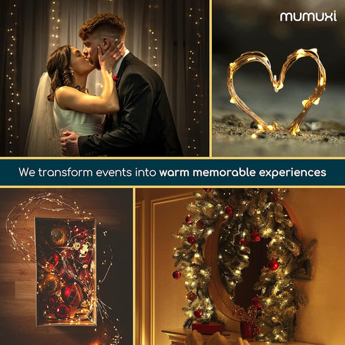 MUMUXI Battery Operated LED Fairy Lights, 16 Pack, 10ft Warm White, Waterproof, Energy Efficient, Indoor Outdoor Usage...