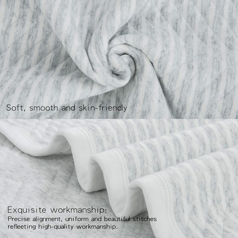 NTBAY Jersey Cotton Quilted Toddler Blanket, Breathable and Warm for Boys and Girls Baby Blanket, 30x40 Inches, Grey Wave...