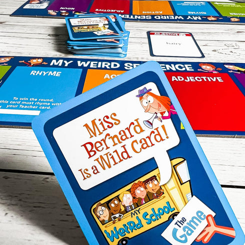 Miss Bernard is a Wild Card- The My Weird School Game, Easy to Follow Rules, Educational, 2 to 4 Players, for Ages 6 to 10, Blue, White...