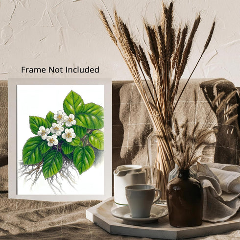 Posterizer 1 pcs-delicate art of white blossoms and lush green foliage 2-Floral & Botanical Art Gift for Men Women Entrepreneur Teens Decor for ...