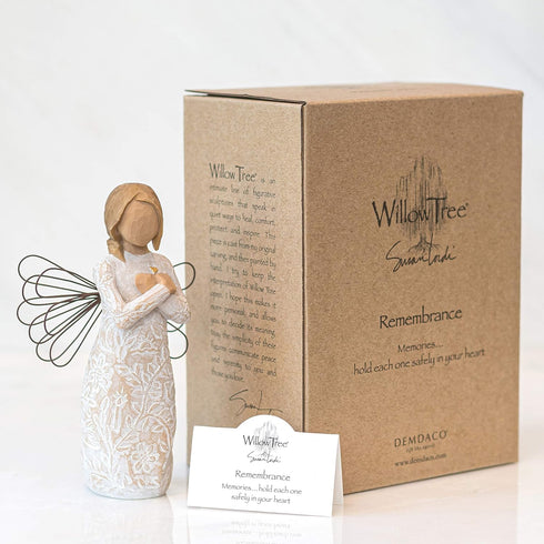 Willow Tree Remembrance Angel (Lighter Skin), Memories…Hold Each one Safely in Your Heart, A Gift to Express Sympathy, Comfort, Remembrance and He...