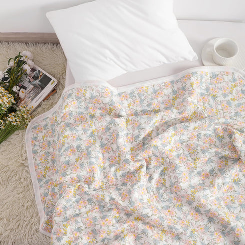 NTBAY Jersey Cotton Quilted Toddler Blanket, Breathable and Warm for Boys and Girls Baby Blanket, 30x40 Inches, Pink Floral...