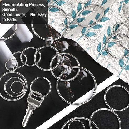 90Pcs 6 Sizes Silver Metal O Rings Multi-Purpose Heavy Duty Round Ring for Hardware Bags Belts Dog Leashes Hanging Basket DIY Craft Supplies, 15mm...