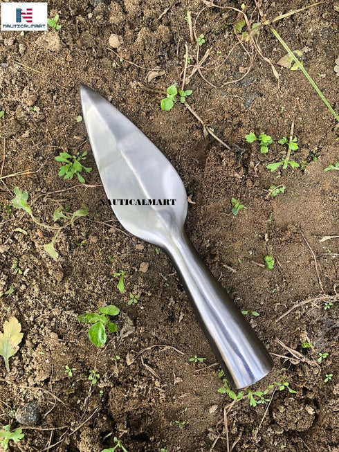 NauticalMart Reproduction Roman Or Medieval Steel Spearpoint 8" Long Hand Forged Viking Saga Iron Lozenge Spear Head...
