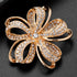 Nicole Miller Gold Twisted Petals Flower Crystal Rhinestones Brooch...