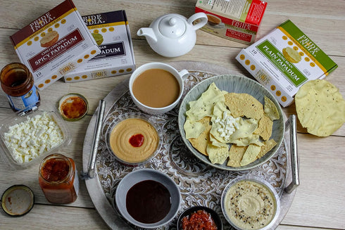 Pride Of India - Salty Black Bean Namkeen Papadum Lentil Crisp - 10 count (3.53oz - 100gm) - Lentil Chips, Gluten-Free Crackers, Healthy Snacks, I...
